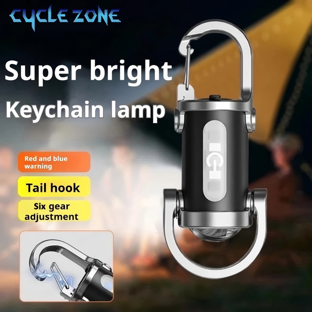 Outdoor Adventure Zone - ミニ LED キーホルダーライト多機能ポータブルポケットワークライトキーリング検査ライトキーチェーンアウトドア活動用