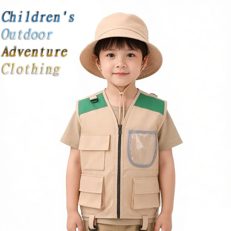 子供用ハロウィーンコスチューム、探検家風の帽子とベスト、変装 - Outdoor Adventure Kit For Kids のレビューと価格