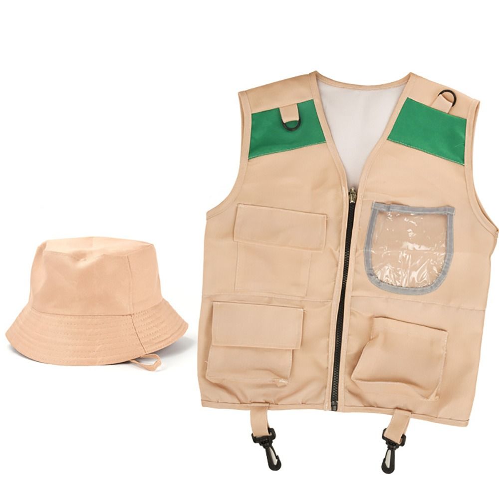 カラフルな子供用探検家帽子とベストのセット。カーゴデザインの - Outdoor Adventure Kit For Kids のレビューと価格