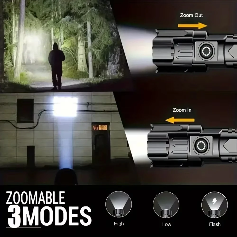 超高輝度 LED 懐中電灯 USB 充電式懐中電灯戦術的なズ - Outdoor Adventure Trips のレビューと価格