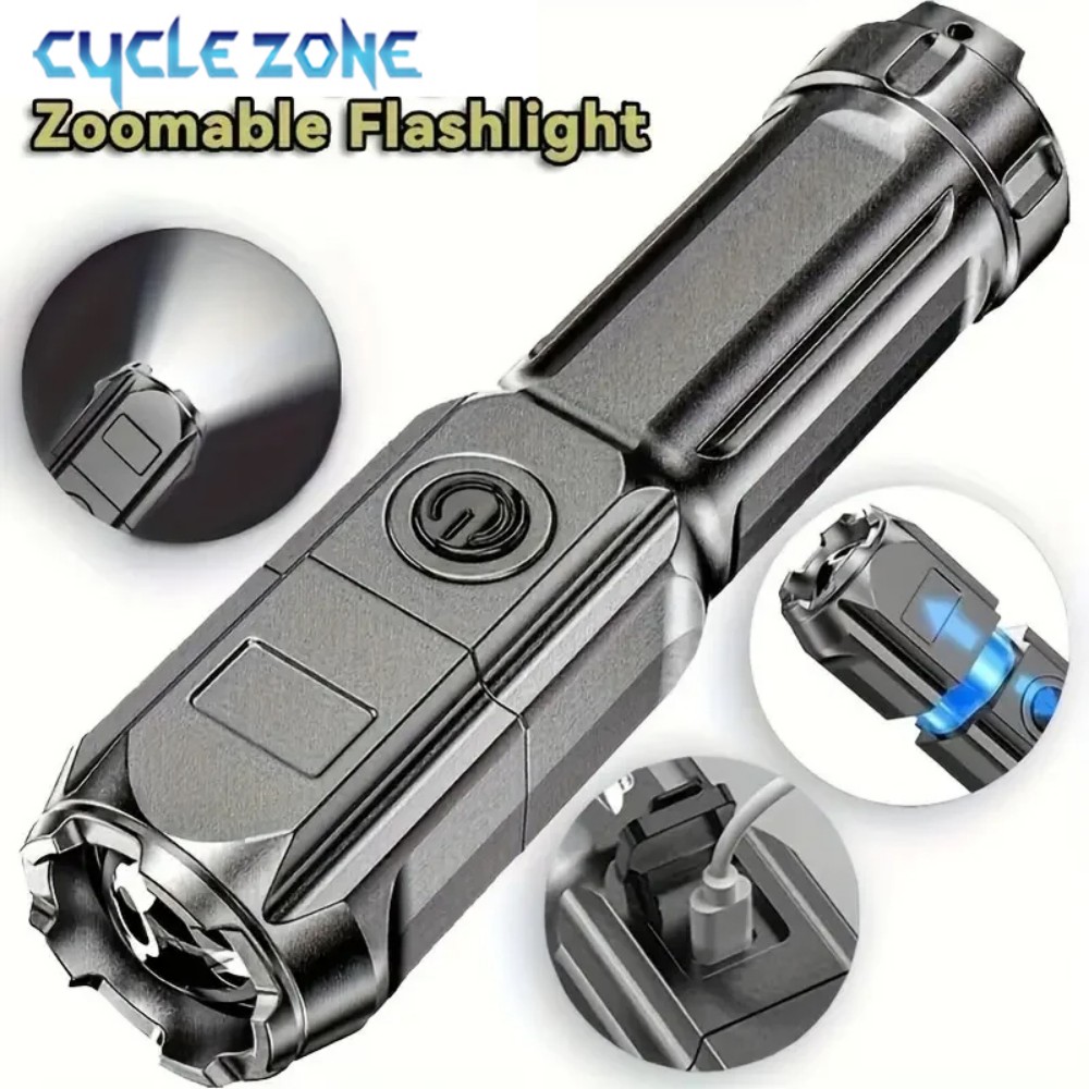 ポータブルLED懐中電灯 USB充電式懐中電灯 ズーム機能付 - Outdoor Adventure Zone のレビューと価格